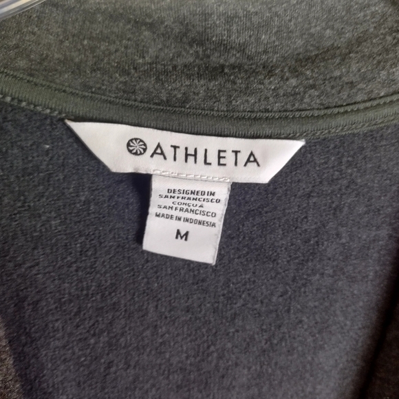 ATHLETA Purana V-Neck Wrap Sweatshirt Heathered Grey Sz M - Picture 6 of 9